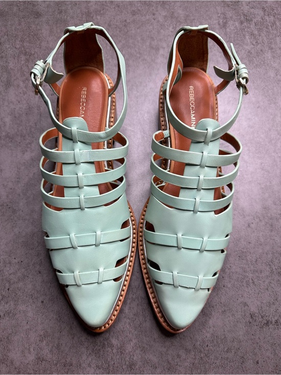 Rebecca Minkoff Shoes - Rebecca Minkoff Hayden Leather Cage Sandals Winter Mint Size 9.5